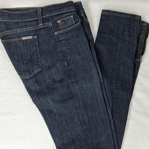 HUDSON REFINE SUPER SKINNY ZIP ANKLE BLUE JEANS